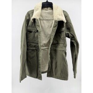 Hang Ten Women’s Utility Jacket Green Fleece Lined Size Small